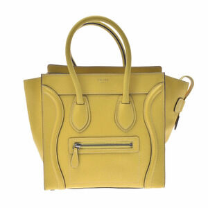 CELINE Luggage Shopper Yellow Calfskin Handbag